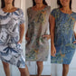 📢📢50 % de réduction !! ⏰⏰🍀 Robe à Col Rond à Imprimé Botanique – Vente de Printemps – Tissu Léger, Motif Naturel & Coupe Décontractée 🌸