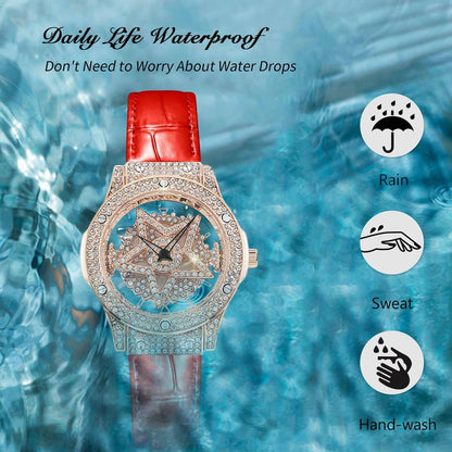 ⌚ 50% DE RÉDUCTION ✨ Montre de mode femme cadran strass – Mouvement quartz & étanche 30M – Bracelet réglable, élégante au quotidien ou pour les occasions spéciales 💎