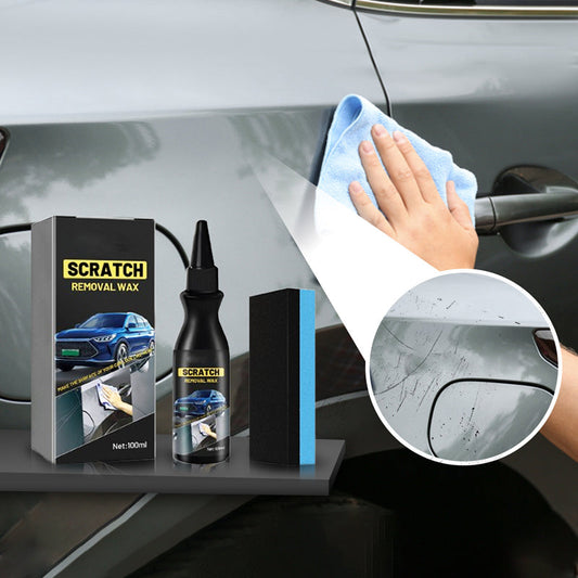 🚗🧽 Soin Anti-Rayures pour Voiture avec Éponge – 100 ml, Application Simple et Finition Brillante