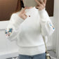 🔥🎅 62 % de réduction – Pull épais en cachemire avec broderie florale, douceur intemporelle pour toutes les occasions 💃🧶