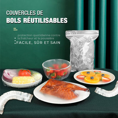 🥡🌿 -50% ! 🔄 Sacs de Conservation Fraîcheur – 100 PCS Réutilisables, PEHD/PEBD & Élastiques.