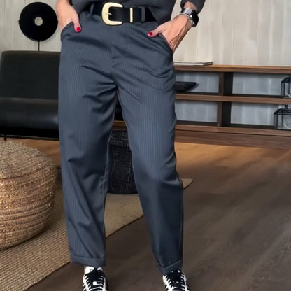 🛍️ Confort d‘Hiver : Pantalon Femme Taille Haute en Tissu Doux - Coupe Droit Flatteuse 👖【-60%】