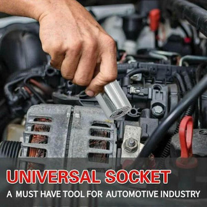 🔧⚙️ Jeu de douilles universelles en nid d’abeille – Tête multifonction, tiges en acier rétractables et formats variés