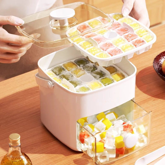 🧊🍹☀️ OFFRE LIMITÉE 50% DE RÉDUCTION! Bac à Glaçons Pratique à Deux Niveaux avec Couvercle – Grande Capacité, Démoulage Rapide, Anti-Fuite – Parfait pour Cocktails, Café Glacé & Boissons de Fête au Bord de la Piscine 🥤🏊‍♀️
