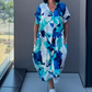 💐50% DE RÉDUCTION ! Robe Élégante Col V – Tissu Respirant, Tendance Décontractée ☕🕊️【Offre Flash】
