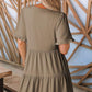 💐 PROMO EXCEPTIONNELLE -50% ! Robe à Volants V-Neck – Tissu Léger, Tombé Parfait 🌷🍃 【Offre Limitée】