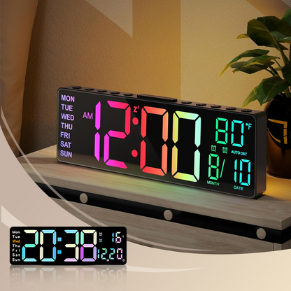 🕐🛒 -50% ! 💡Réveil Numérique LED Coloré – Multifonction, Luminosité Réglable & Double Alarme