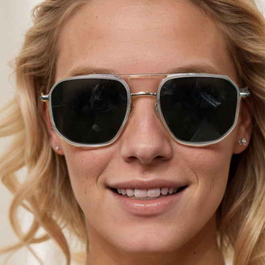 📐🌀🎨 OFFRE LIMITÉE 50% DE RÉDUCTION! Lunettes de Soleil à Double Pont Géométrique – Montures Angulaires Fracassantes, Double Pont, TR-90 Léger – Sortez du Lot avec un Style Futuriste aux Festivals ou dans les Rues 🌃🤘