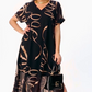 🌟✨ PROMO -50% ! Robe Midi Fluide Décolleté V Profond – Double Couche Premium, Tissu Respirant Anti-Plis, Fente Latérale, Nœud Réglable · Noir · S à 5XL · Brunch Vacances Soirée 🎁