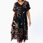 🌟✨ PROMO -50% ! Robe Midi Fluide Décolleté V Profond – Double Couche Premium, Tissu Respirant Anti-Plis, Fente Latérale, Nœud Réglable · Noir · S à 5XL · Brunch Vacances Soirée 🎁