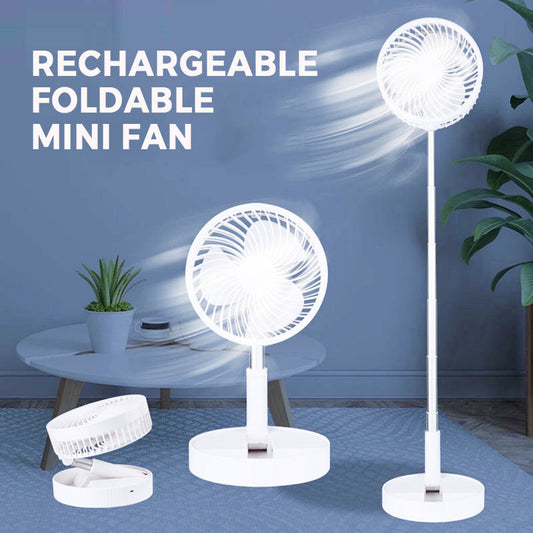 🌀 PROMO LIMITÉE 50% DE RÉDUCTION ! 💥 Ventilateur Pliable Rechargeable – Hauteur Réglable, 4 Vitesses, Silencieux ✨
