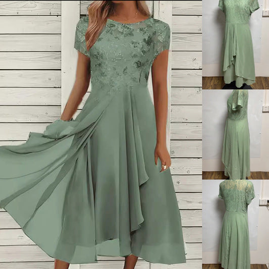 🌿😌 OFFRE LIMITÉE 50% DE RÉDUCTION! 🍃Robe Col Rond Respirante – Mélange de Coton Premium, Léger, Anti-Froissement – Vous Garde Confortable Toute la Journée, Parfaite pour Superposer en Toute Saison 🧥❄️