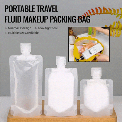 🧳💧 -60% ! 🧴Sachets d'Emballage de Voyage pour Liquides – Corps Transparent, Bouchon Étanche & Réutilisables.
