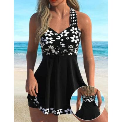 💙 Bien dans Sa Peau | Nouveau Tankini 2026 avec Shorty | Maintien Parfait & Imprimé Chic 👌【Promo -60%】