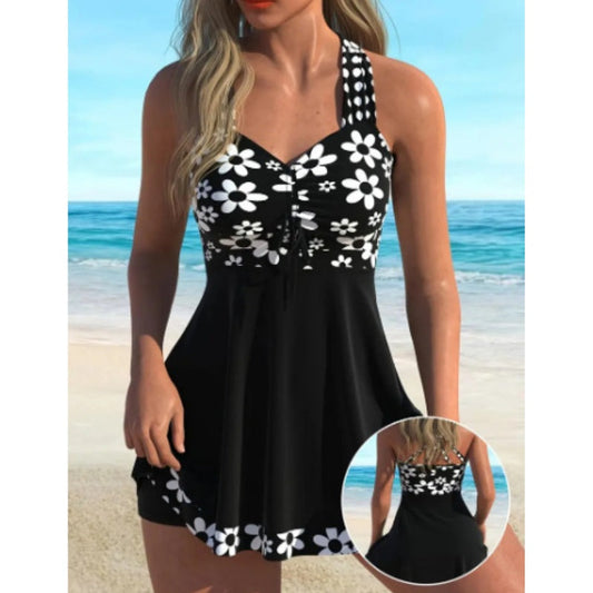 💙 Bien dans Sa Peau | Nouveau Tankini 2026 avec Shorty | Maintien Parfait & Imprimé Chic 👌【Promo -60%】