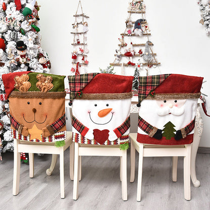 🎄🪑 Housse de Chaise de Noël avec Motifs Festifs – Tissu Doux en Lin, Protectrice et Entretien Facile