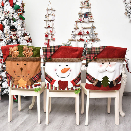 🎄🪑 Housse de Chaise de Noël avec Motifs Festifs – Tissu Doux en Lin, Protectrice et Entretien Facile