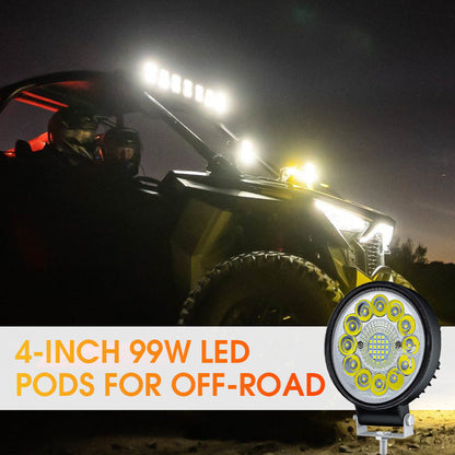 📢Dernier jour de soldes⏰🔦 Projecteur LED 4 Pouces 99W pour Off-Road📍999 perles LED📍