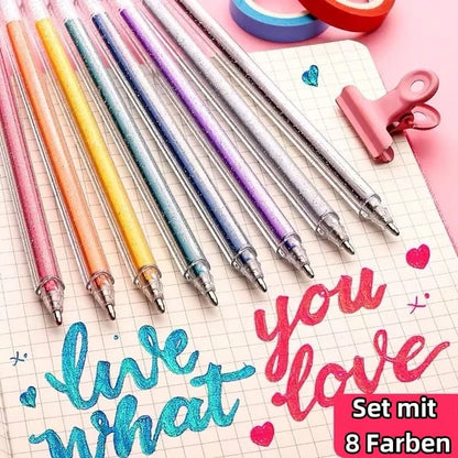 🔥Vente de Noël - 50% de réduction🎨 Ensemble de stylos à gel scintillants🎄Couleurs lumineuses, créativité illimitée