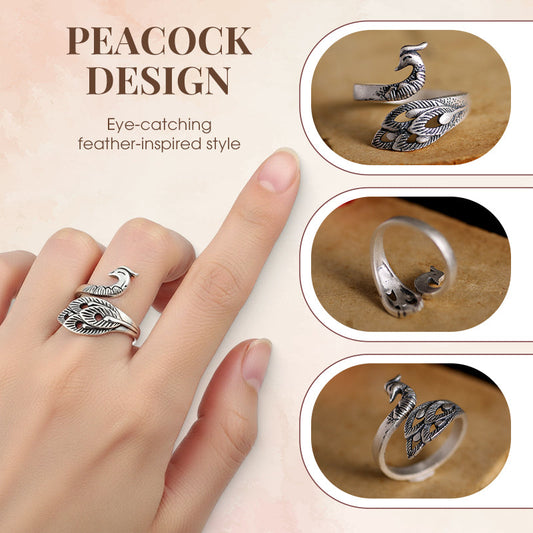 🔥 Meilleure Vente 2026 | Bague Paon Vintage | Offre 1 Acheté = 1 OFFERT ✨【-50%】