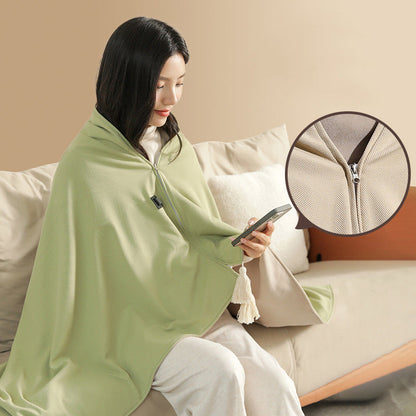 📢📢69 % de réduction !!!🎅Châle chauffant lavable avec fermeture éclair et port USB