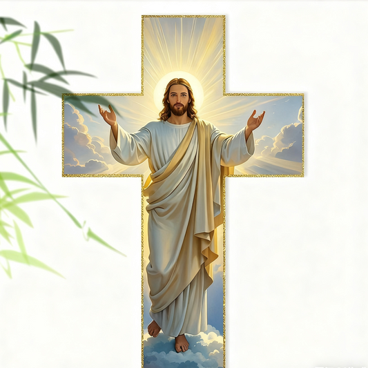 📢📢50% DE RÉDUCTION ! ✨🔥Décoration murale rétro avec croix représentant Jésus-Christ