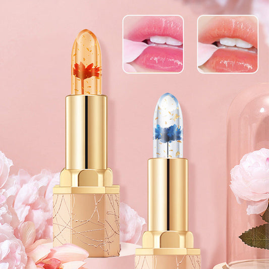 👄 Limited Time Half Price - Crystal Flower Thermostatic Color Changing Jelly Lipstick (rouge à lèvres gelée thermostatique à couleur changeante)