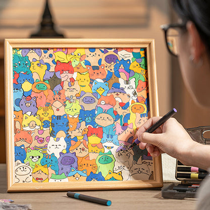📢📢60 % DE RÉDUCTION !!! 🐱Puzzle Anti-Stress à Colorier – Chatons Mignons pour S'évader