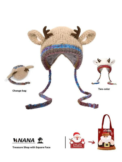 🎁🎄Soldes de Noël 50 % de réduction ! 🦌Bonnet de Noël festif à cornes, design original🧶