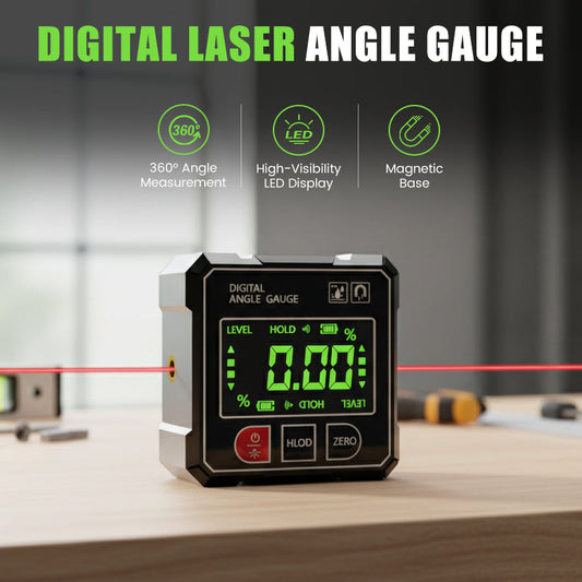 Jauge d'angle laser numérique avec base magnétique à 4 côtés