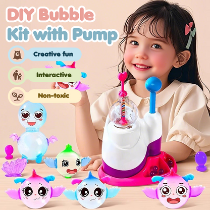 🎄 🎅60 % de réduction !!!✨ Kit de Bulles DIY avec Pompe pour Enfants - 200 mL de Solution à Bulles avec 6 Accessoires pour des Heures de Jeu 🫧🌟
