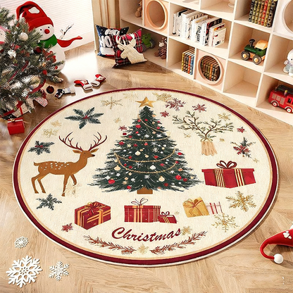 🎅Non-slip Round Christmas Tree Rug❄️