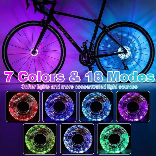 ⏰ Soldes de Noël 58 % de réduction !! 🚲✨ Éclairage LED pour moyeu de roue de vélo pour la conduite de nuit