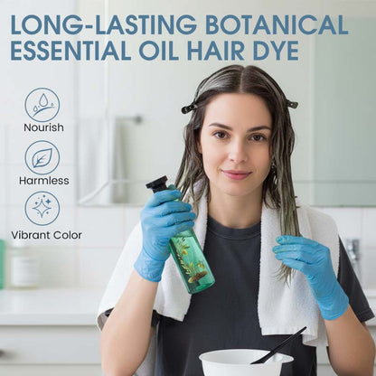 🌿🌱 Douceur Naturelle | Teinture Capillaire Botanique aux Huiles Essentielles | Couleur Longue Durée, Sans Irritation 💆‍♀️【Nouveau 2026】