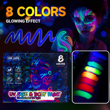 ❤️ 50 % de réduction !!! 🎨 Marqueurs UV Fluorescents pour Soirées et Festivals 👽【8 Couleurs Vives】