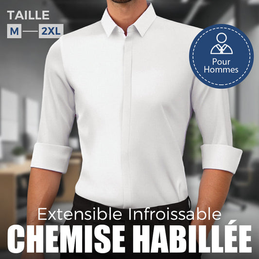 👔 60% DE RÉDUCTION! 💼 ✨ NOUVEAUTÉ 2026 | Chemise Habillée Infroissable Coupe Slim | Bureau & Soirées 🎯