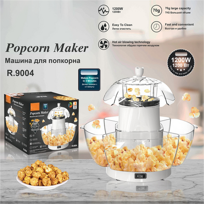 🍿 60 % de réduction + Livraison gratuite !📦Snack Santé en 3 Min – Appareil à Popcorn à Air Chaud 1200W, Automatique & Facile