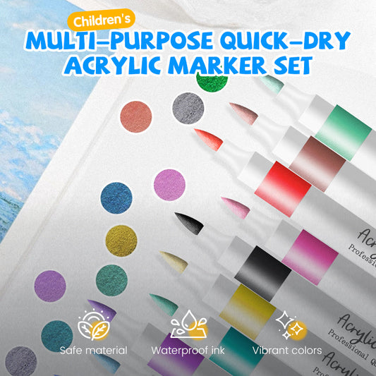 ✏️ 60% de réduction！🎨Couleurs Vives & Fixation Rapide – Kit Complet de Marqueurs Acryliques