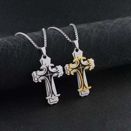 ✝️ NOUVEAUTÉ 2026 | Pendentif Croix Bicolore | Tendance & Ultra Léger 🔗【1 acheté = 1 offert】