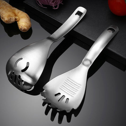 🥄🛒 -50% ! 🍽Cuillère de Cuisine Multifonction en Inox – 5-en-1, Filtre, Broie, Sert & Ouvre-Bouteille.