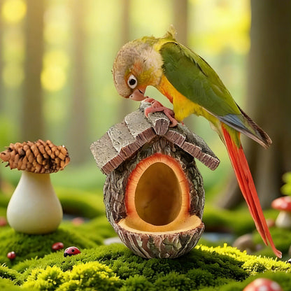 🌿 Nouveau Design 2026 | Mangeoire à Oiseaux Souche Réaliste 🐦【Promo -50%】