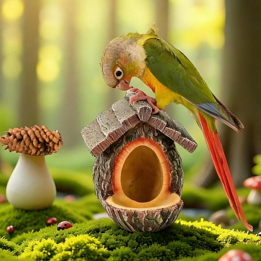 🌿 Nouveau Design 2026 | Mangeoire à Oiseaux Souche Réaliste 🐦【Promo -50%】