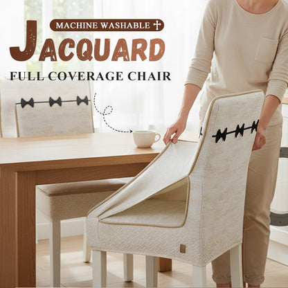 📢📢50% de réduction ! ✨ Décorez & Protégez – Housse de Chaise en Jacquard Élégante à Enveloppe Complète