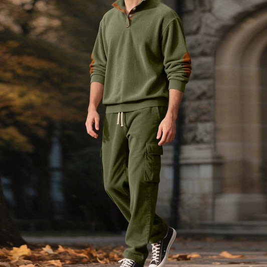 👕 60% DE RÉDUCTION ! 👖 Ensemble 2 Pièces Homme Pull & Pantalon Cargo – Style Urbain, Tissu Confortable & Coupe Moderne ✨
