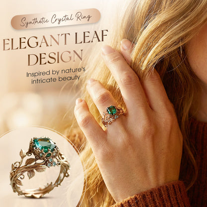 💐 -60% ! Bague Feuille Émeraude Synthétique – Élégance Quotidienne Touche de Vert 💚✨【Saisissez-la】