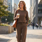 🍂 Confort Absolu & Style | Haut Manches Longues & Pantalon Large | Silhouette Détendue-Chic 👖【Soldes -50%】