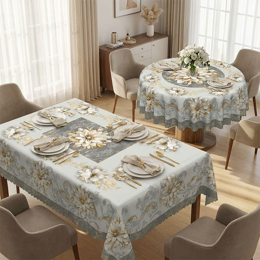 🌺 Ambiance Élégante à Table | Nappe Fleurie en Relief | Pour Dîners & Fêtes 🎀【Promo -50%】