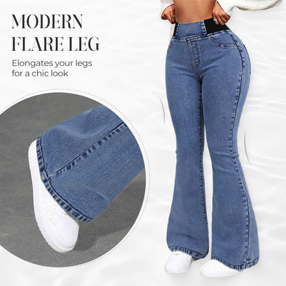 💎 50% DE RÉDUCTION ! 💎 Jean Évasé Taille Haute pour Femme – Denim Stretch, Silhouette Allongée & Confort Absolu 👖💙