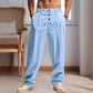 👖 50% DE RÉDUCTION! ✨ Pantalon Homme en Lin – Coupe Droite, Cordon de Serrage & Tissu Respirant Pour Un Style Léger Et Élégant 🌿