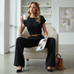 👯‍♀️ Allonger & Affiner | Pantalon Évasé Taille Haute | Silhouette Stylisée Instantanée 💫【Soldes -60%】